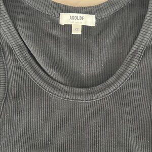 Agolde Black Poppy Scoop Neck Tank|Size XS